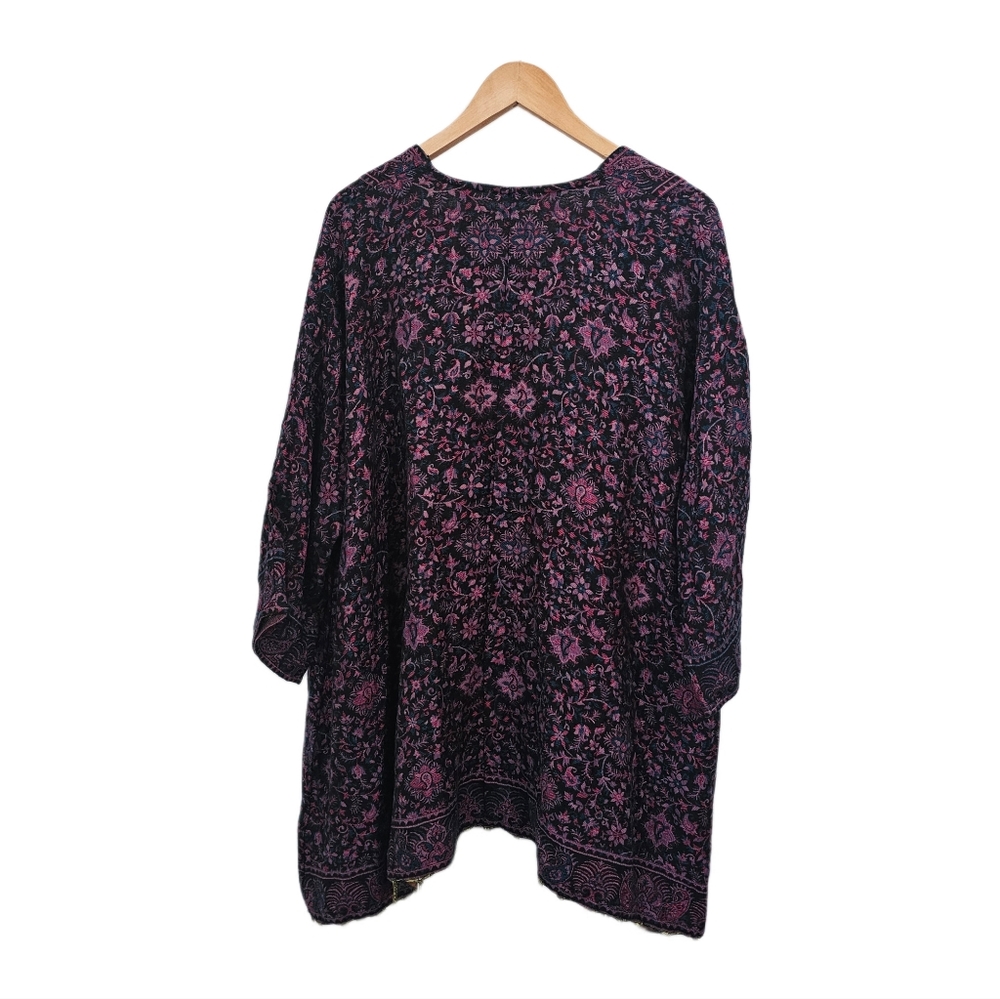Bohemian Embroidered Kimono Paisley Open Cardigan S/M - Picture 13 of 16